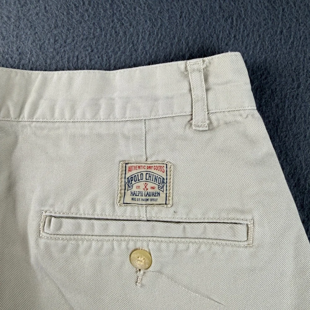 Vintage Polo Ralph Lauren Shorts Men's 31 (Fits 30) Beige Double Pleated 9